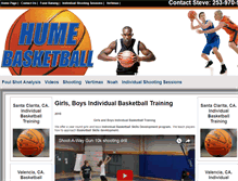 Tablet Screenshot of humebasketball.com